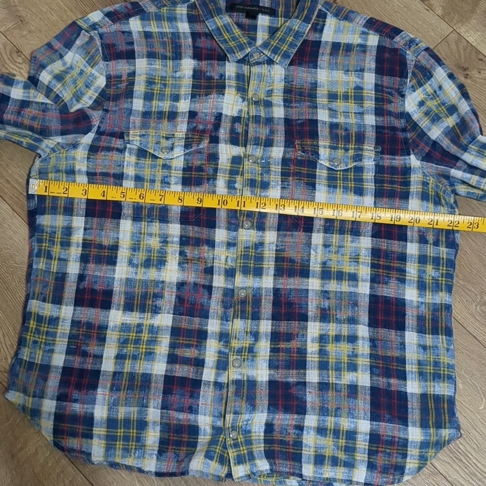 Jhon varvatos marshall plaid slim fit shirt Mens Size Large - Picture 4 of 9